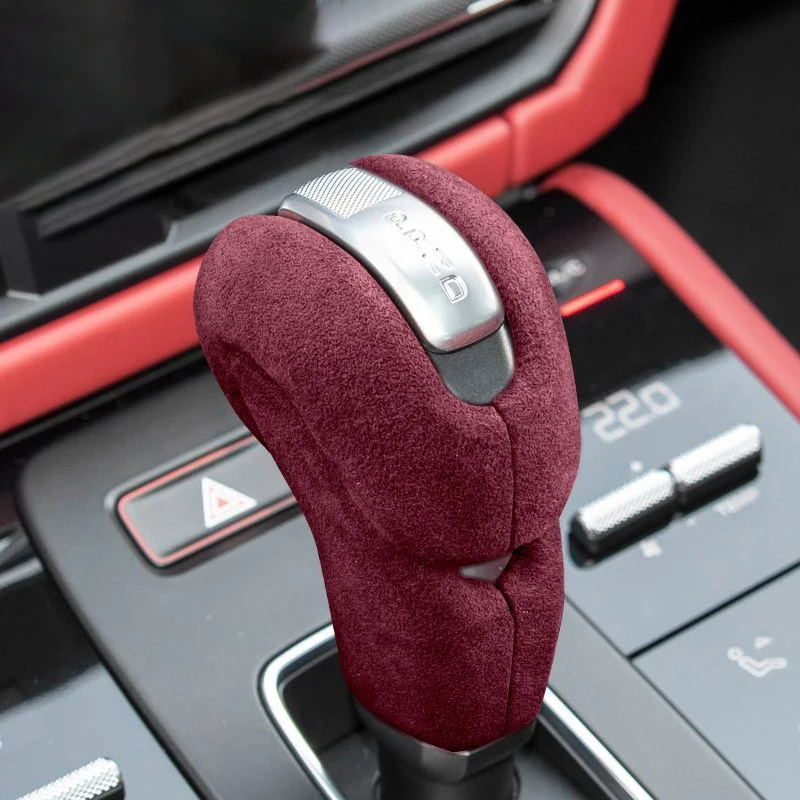 

Suede Leather Shift Knob Cover Handle Protector Car Accessories Trim For Porsche Macan Panamera Boxster Cayman 911 718