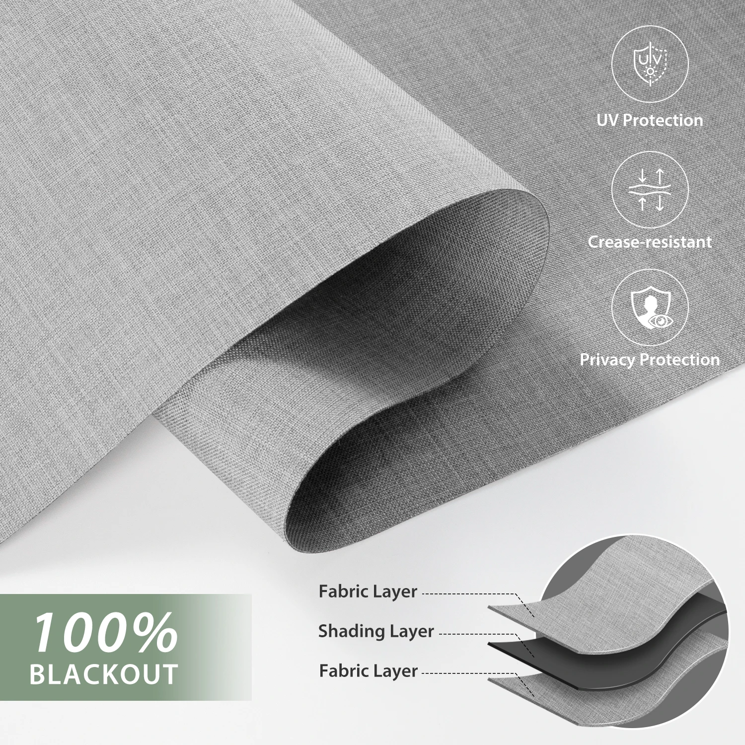 TIPIACE-Custom Size Blackout Motorized Shades, Rechargeable Smart Roller Blinds with Remote, Cross Weave Fabric