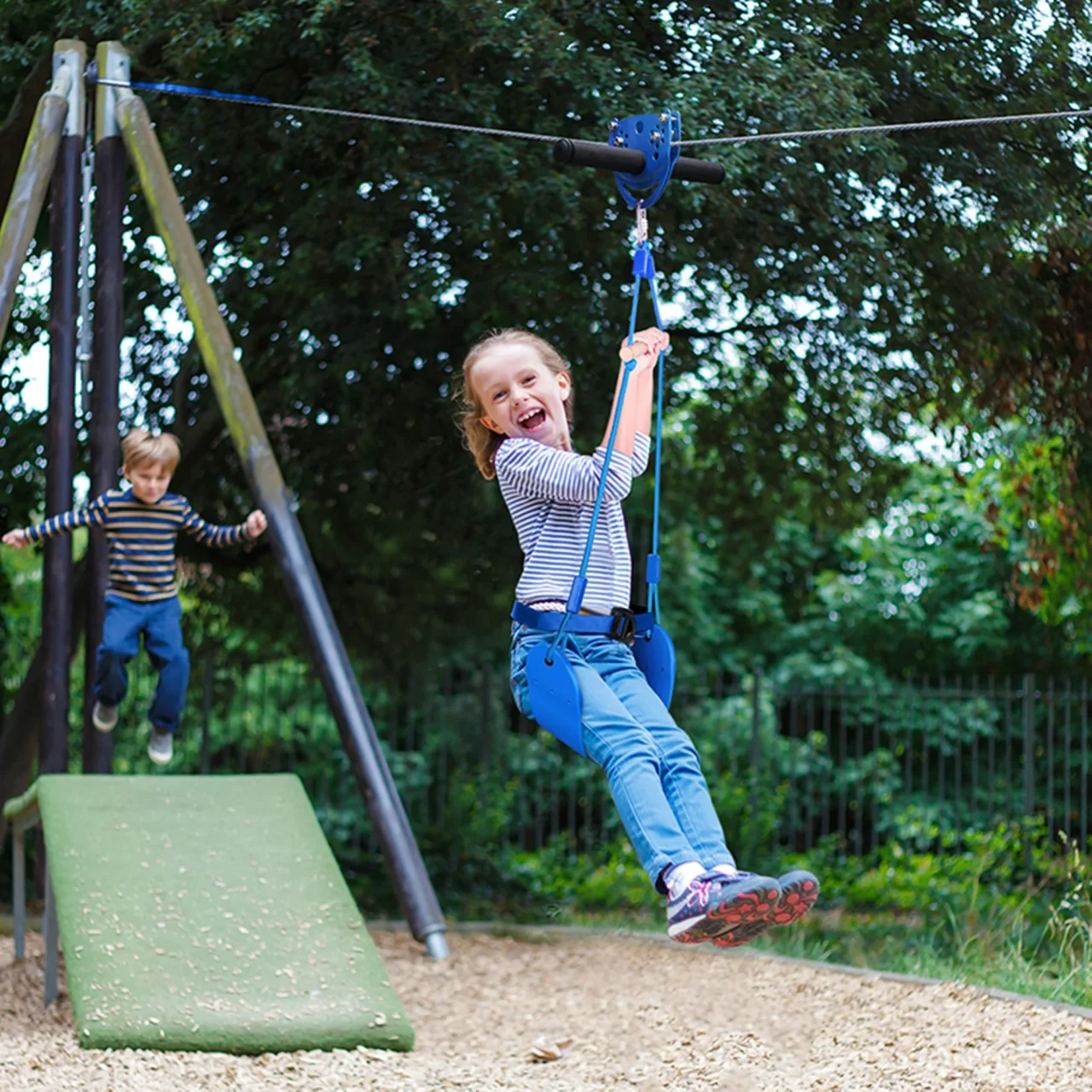 

Line Kit Backyard Zip Line With Safety Brake & Seat for Outdoor Playground Entertainment