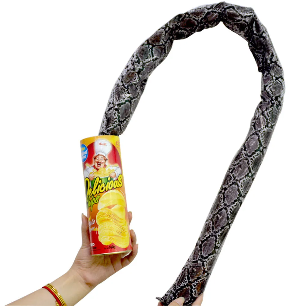 Fun Potato chip snake Prank Toy Halloween Potato Chips Cans Jump Spring Snake Tricks Joke Scary Fries Toys Street prank props