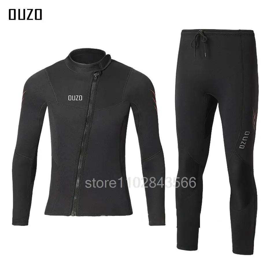 3MM Men Wetsuit Neoprene Underwater Keep Warm Diving Suit  Kitesurf Surf Surfing Spearfishing Jacket Pants Clothes WetSuit