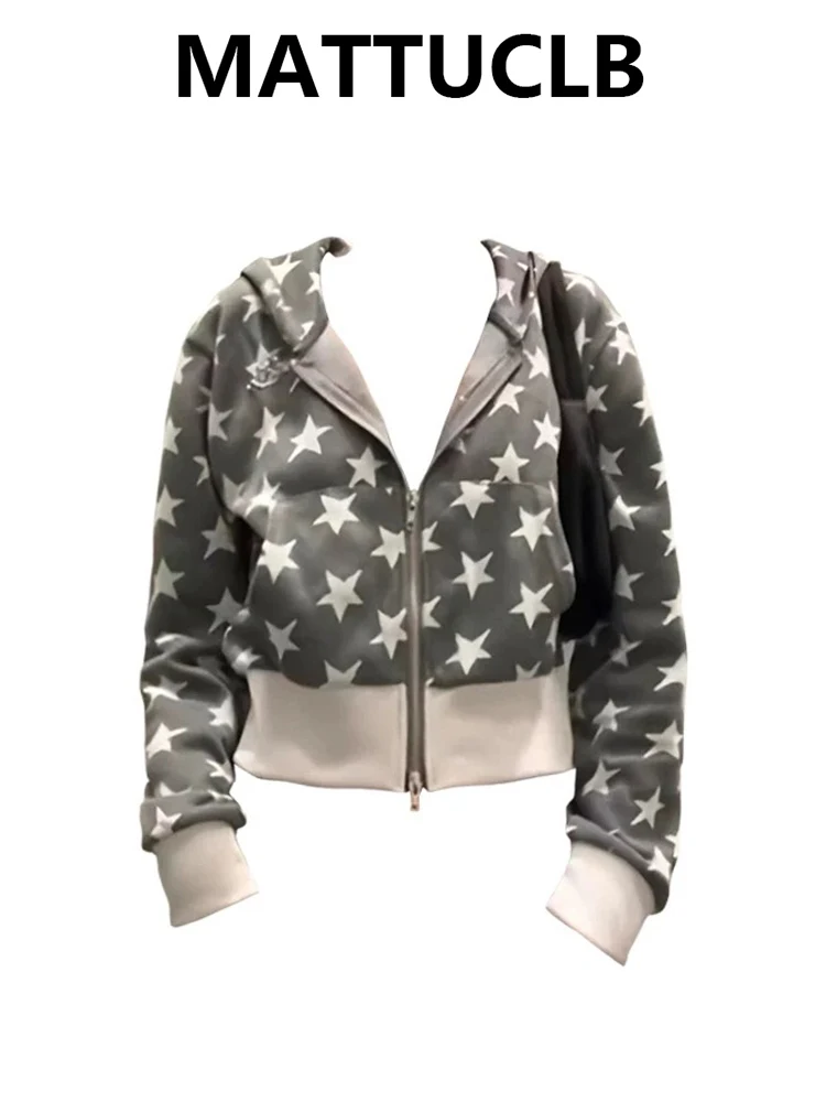 2025 Herbst Winter Damen American Retro Essentials Hoodie Preppy Style Sweatshirts Langarm 2000er Y2k Grunge Full Zip Hoodies