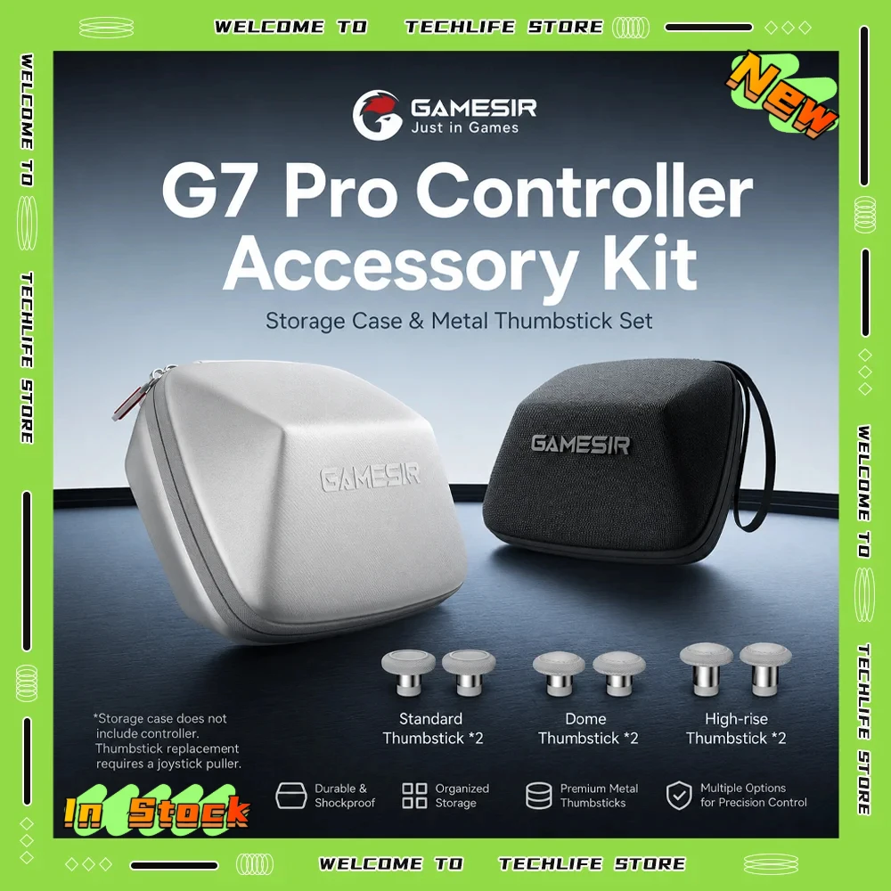 GameSir G7 Pro / Tarantula 8K / Xbox Three-Segment Faceplates Controller Storage Case Metal Thumbstick Caps Swappable D-Pads