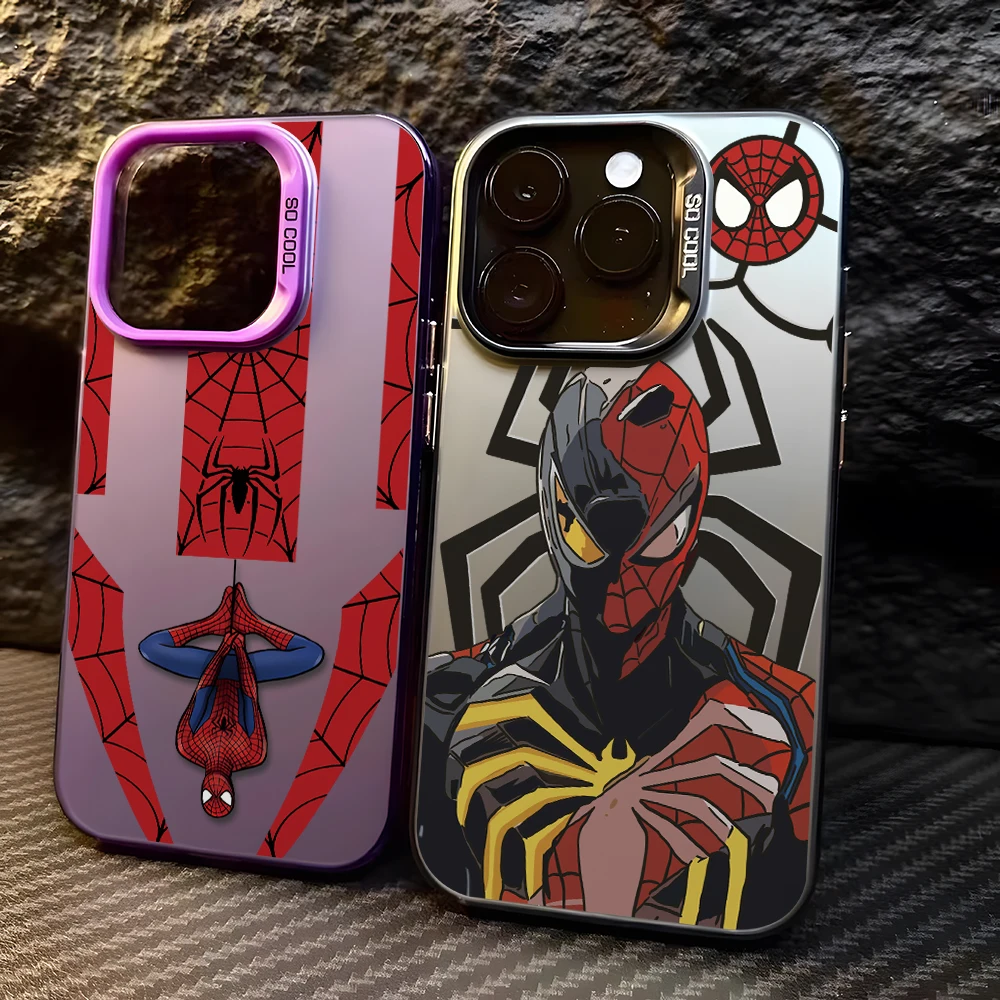 Cool Spiders Men Phone Case for Samsung Galaxy S26 S25 Edge S24 S23 S22 S21 FE S20 Ultra Plus 5G Colorful Silver Hard Cover