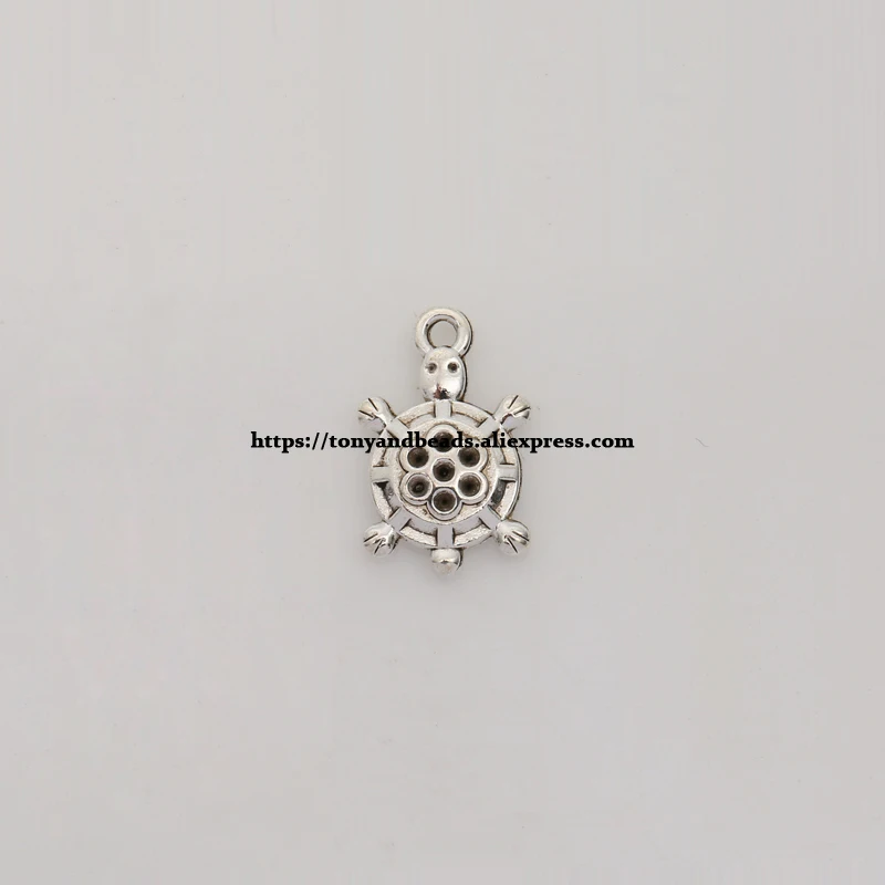(50Pcs/Lot) Zinc Alloy Tibetan Silver European Charm Tortoise-Shape Pendant Size 19x12mm ZN61796B