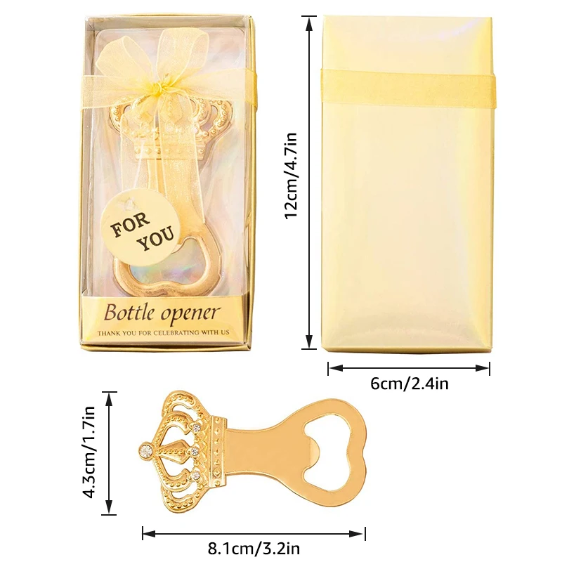 10/30Pcs Cute Crown Beer Bottle Openers for Baby Shower Favors Return Gifts Wedding Decorations Bridal Souvenirs for Guests