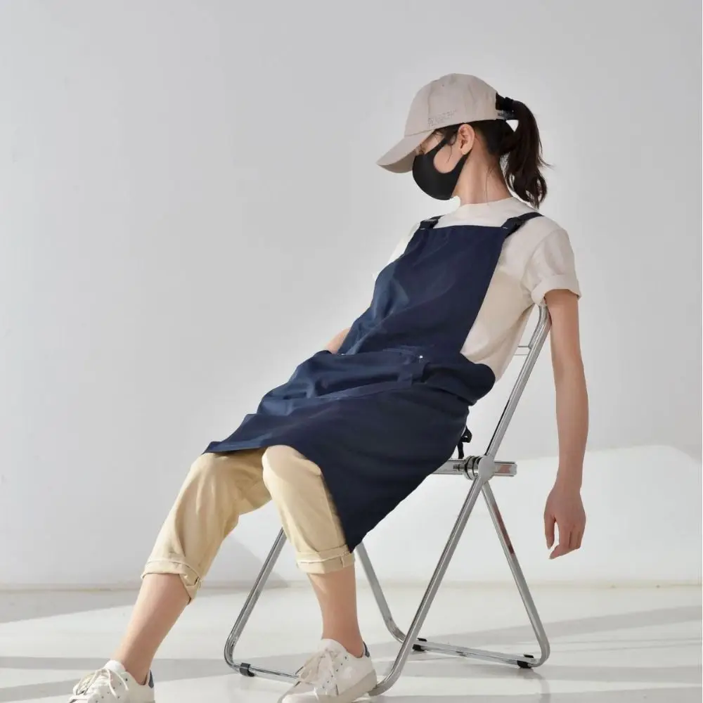

Polyester Cotton Korean Restaurant Apron Workwear Pinafore Waterproof Overalls Work Clothes Anti-static Korean Style