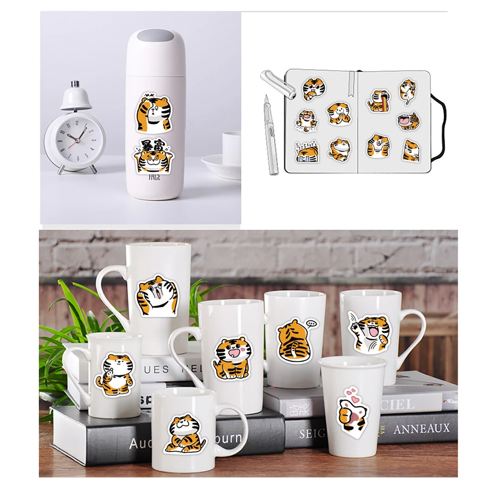 10/30/50/100PCS Kawaii Tiger Stickers Graffiti For Kids DIY Skateboard Laptop Luggage Phone Car Gift Decals Cartoon Sticker Toys