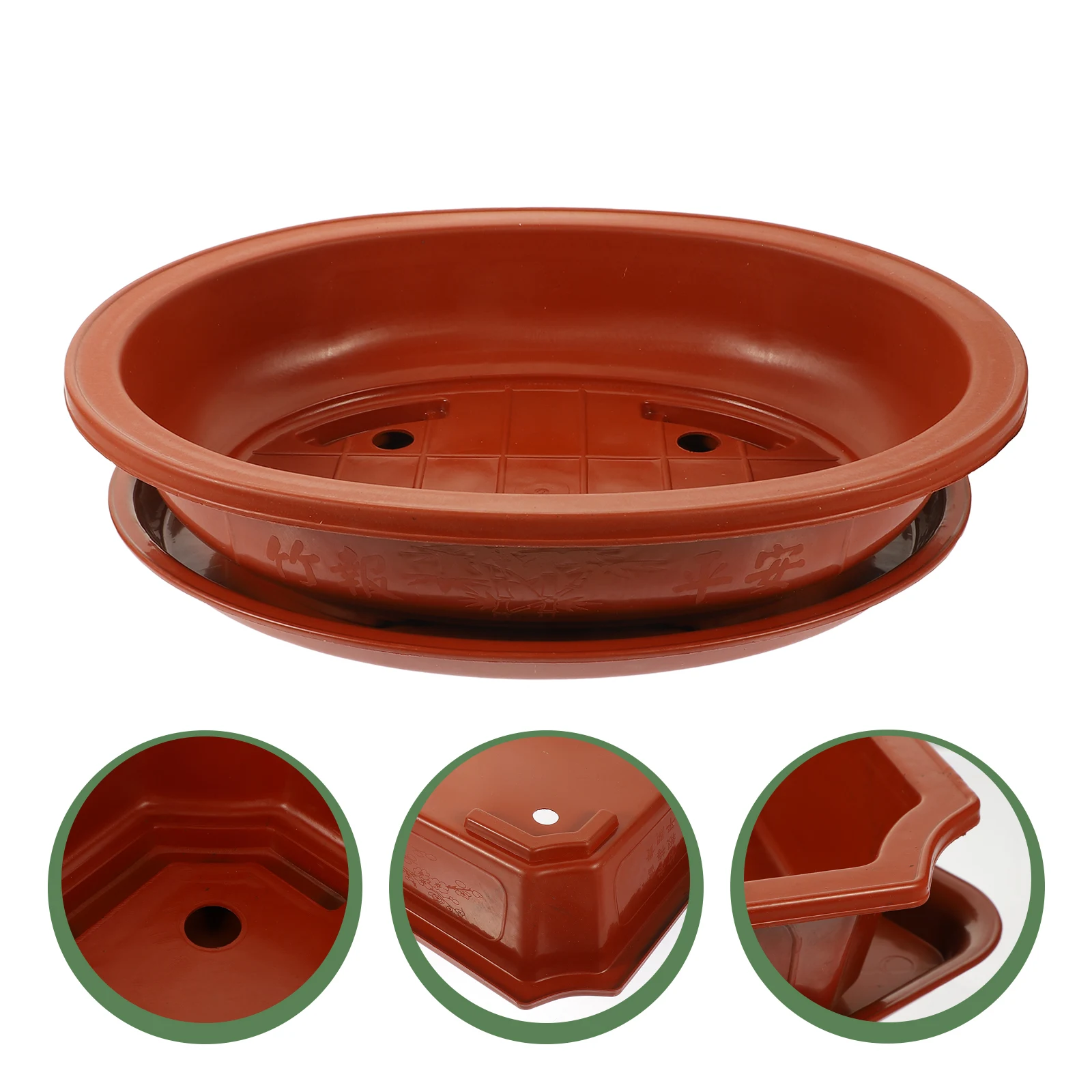 

Oval Flower Pot Large Plastic Pots for Plants with Drainage Holes Breathable Gardening Container Use Household