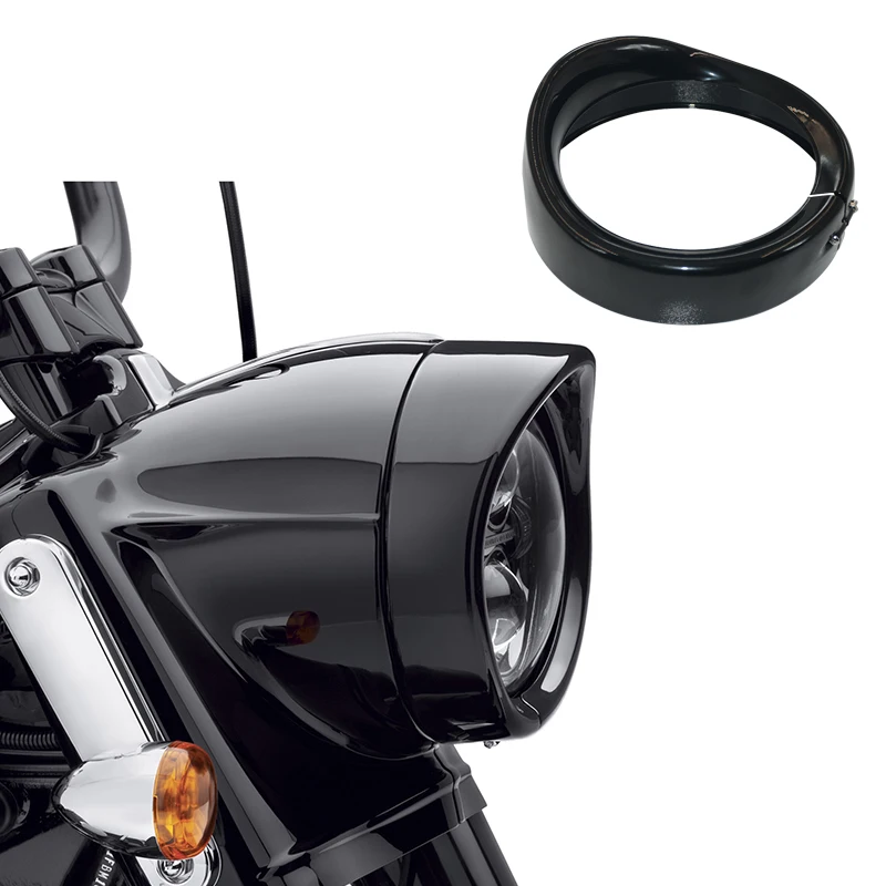 

Motorcycle 7" Visor Headlight Tirm Ring Lamp Trim Cover Decoration Trim for Harley Touring Road King Dyna Softail Models