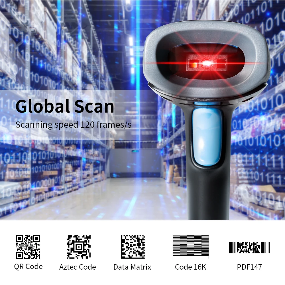 Factory Cheap Price Handheld Scanner Wireless QR Code Reader Long Working Time Bluetooth Barcode Scanner
