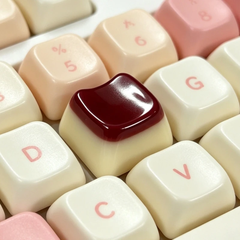 DIY Resin Mechanical Keypad Keycap Kitten Jelly Cartoon Pattern Height Translucent Keycap for Mechanical Keypad Accessories F19E