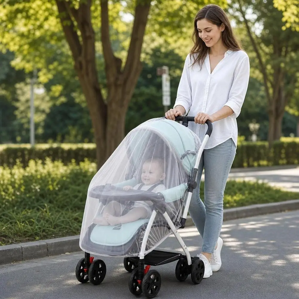 Universal Baby Stroller Mosquito Net Elastic Mesh Full Cover Pram Insect Netting Breathable Bug Shield for Infant Pushchair