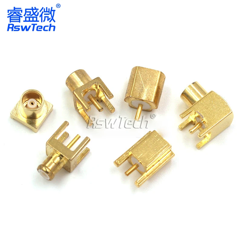 MCX-K/J Female Seat RF Coaxial Connectors Straight PCB Installation Four Pin Welding Plate