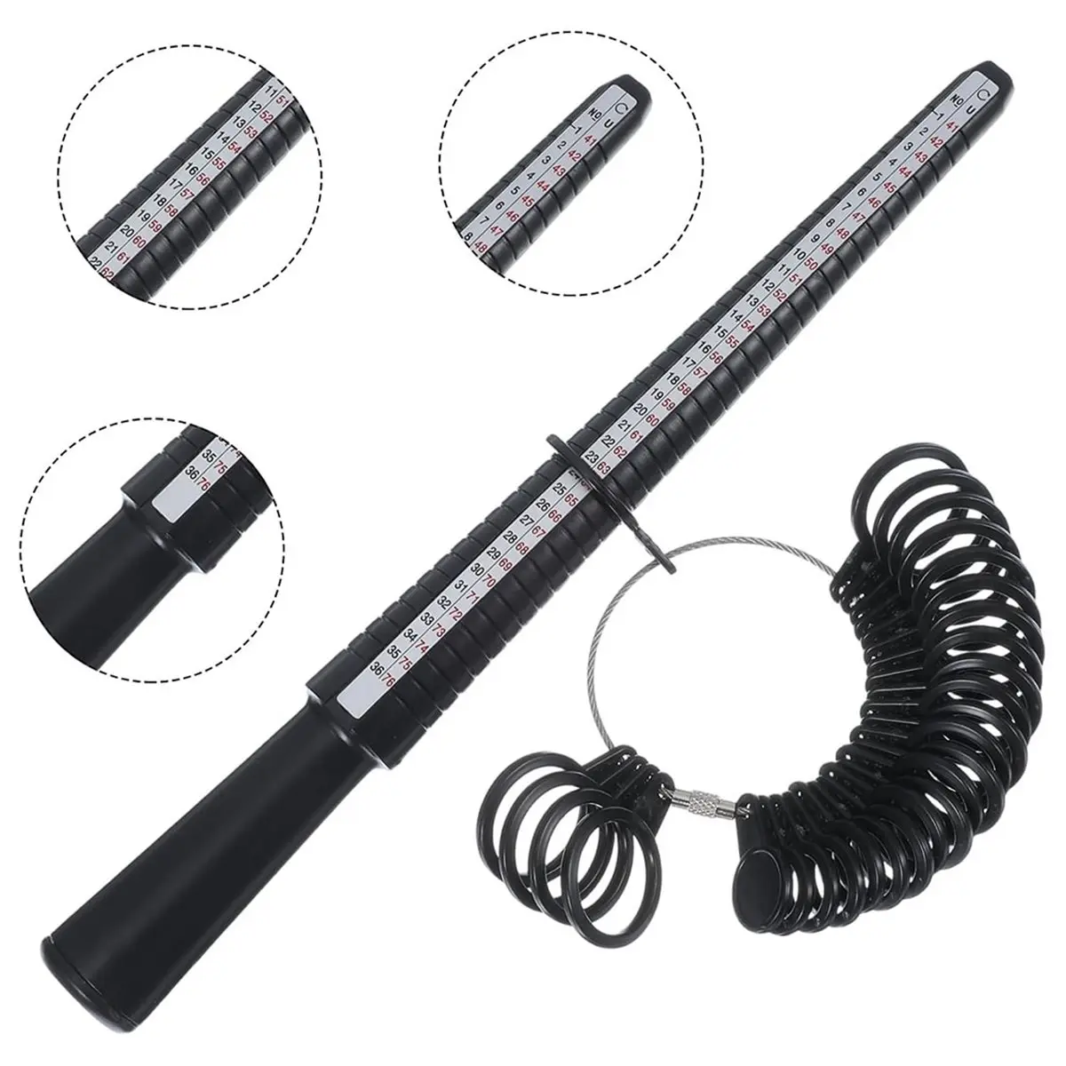 Ring Sizer Measuring Tool Kit, 7 Pack Measuring Ring Tool, USRing Size 0-13 with Half Size, Rings Mandrel Measurer