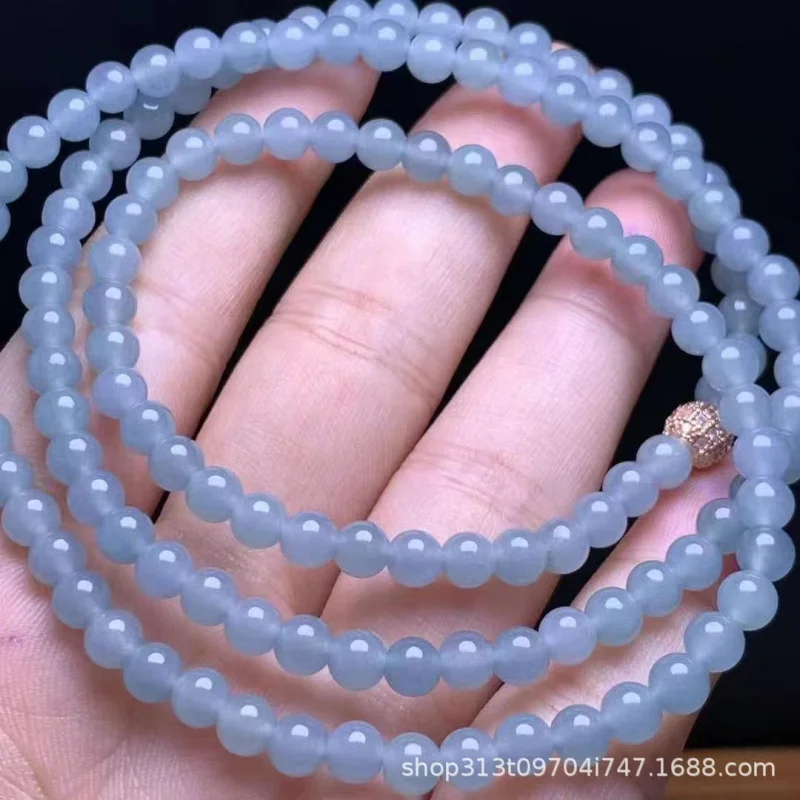 Factory Natural A- Level Jade Long Chain Can Be around Hand Three Circles All Kinds of Design