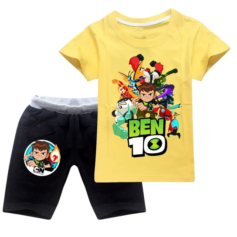 Korean Children Summer Sets Girl Boy 10 Number Short Sleeved Shorts Suit Child Clothing Tee SAnime B-BEN Outfits Kids Costume