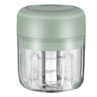L55A-250ML Mini USB Electric Meat Grinder Garlic Chopper Rechargeable Crusher Food Processor Green Durable Easy Install Easy To