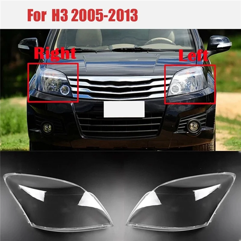 Car Front Headlight Lamp Shade Transparent Cover Lampshade Headlight for Great Wall Hover Haval H3 2005-2013