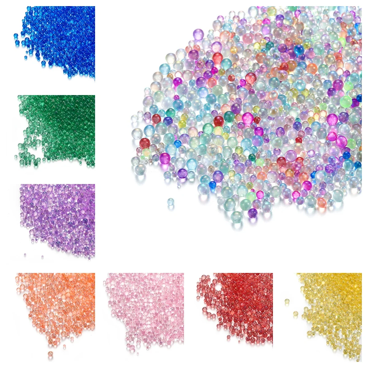 

100g Glass Bubble Beads Clear Air Bubble Round No Hole Beads for DIY Resin Art Nail Art Vase Filler Craft Decor Accessories