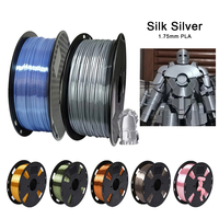3D Printer PLA Filament Silk Silver Printing Material 3D Pen Printe Filament Rich Luster Consumables 500g,250g,1.75mm