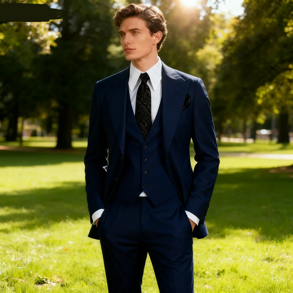 

Men's Wedding Tuxedos with Notched Lapels Single Breasted Luxury Men's Clothing Dance Dress Complete Costume Fantasy