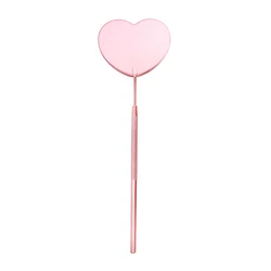 New 1Pcs Long Handle Heart Shape Magnifying Checking Hand Mirror Eyelash Extension Mirror Lash Lifting Supplies Stainless Steel