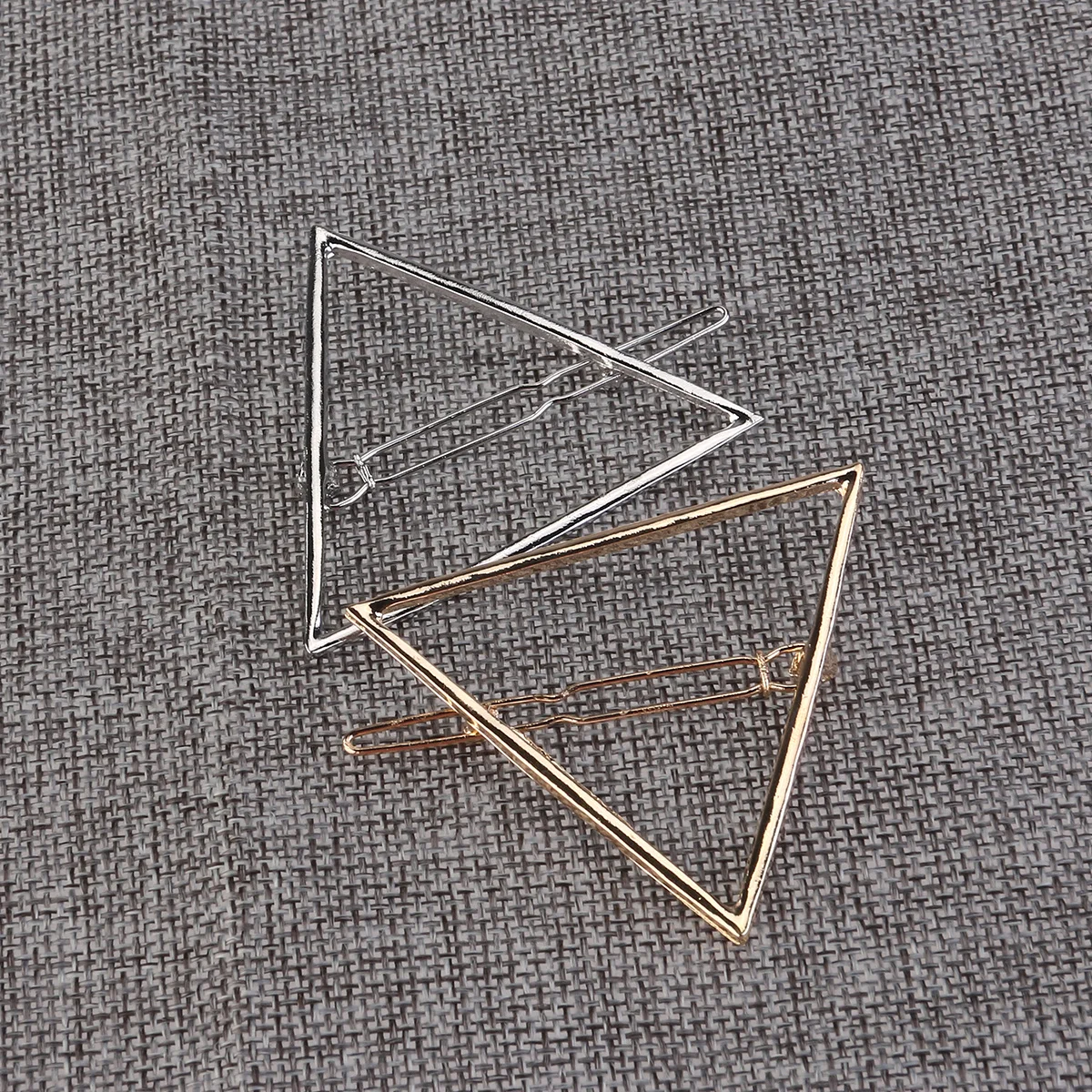 

Hollow Triangle Geometric Metal Hairpin Gold Silver 7x2cm Simple Delicate Hair Clip for Women Girls Party Wedding