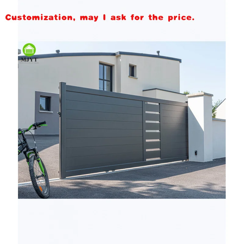 

изготовленный на заказ алюминиевые садовые автоматические ворота безопасности раздвижные главные ворота дизайн