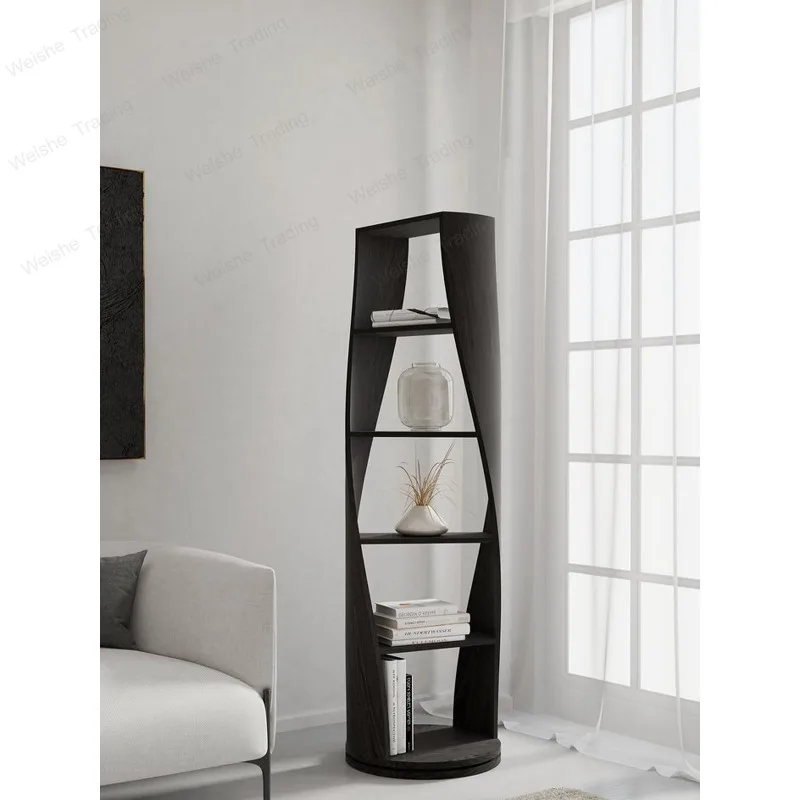 Rotating bookshelf floor-to-ceiling corner living room bookcase shelf