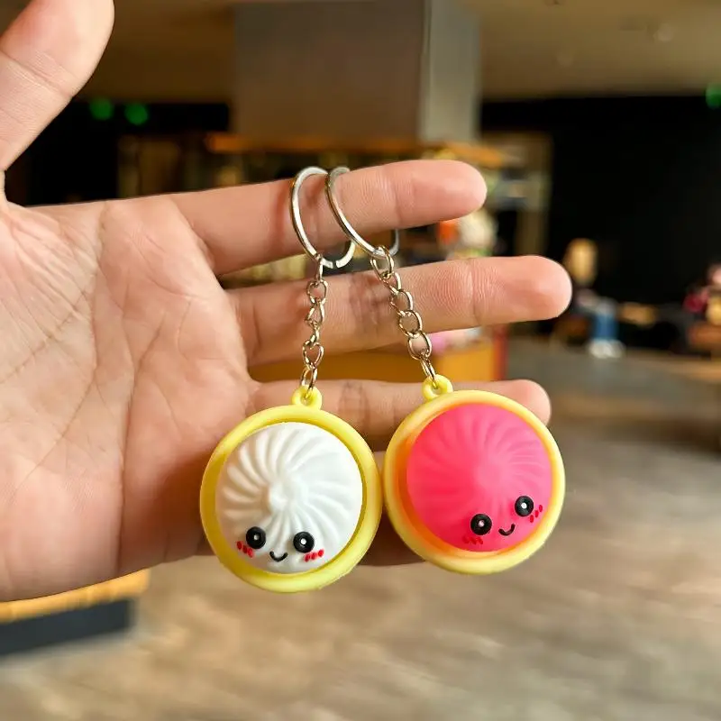 1Pc Dumpling Keychains Cute Baozi Steamer With Lights For Gift Bags PartyFavors Wedding Favors For Guests
