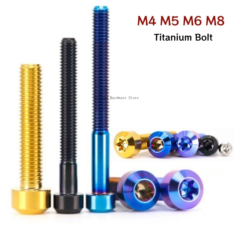 1 шт. титановые болты с головкой TORX, цветные винты с головкой-колпачком M5 M6 M8 M10 для велосипедов, моторов, корпусов, тормозов, титановые болты, модифицированные крепежные элементы