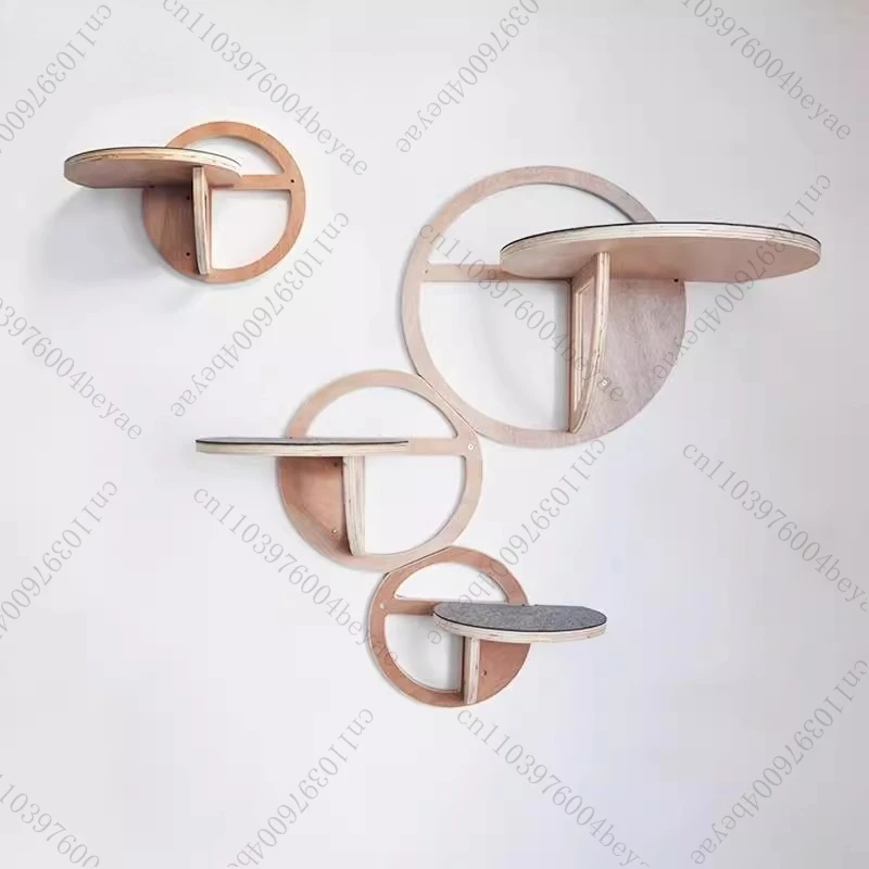 Solid Wood Wall Cat Climbing Frame Non-slip Cat Jumping Platform Roosting and Playing Sleeping Frame Springboard Wall 1pc