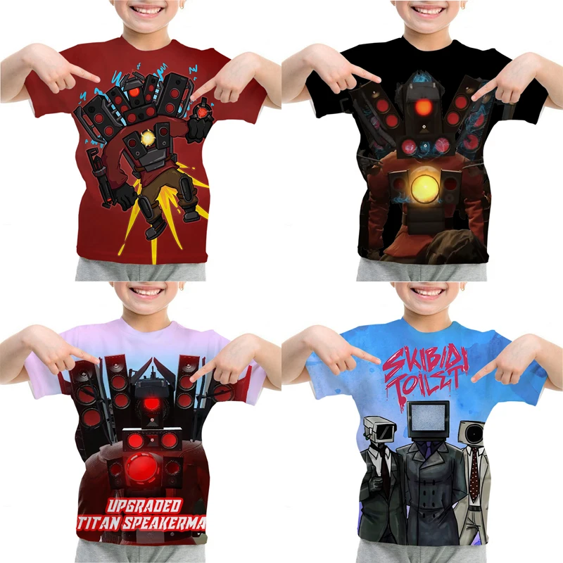 Game Skibidi Toilet T-shirts for Children Kids Clothes Summer Short Sleeve Casual T Shirt Girls Cartoon T-Shirt Baby Boys Tees