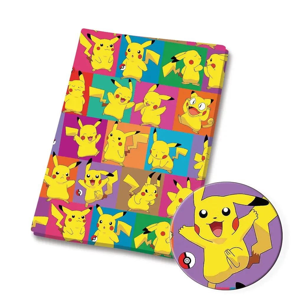 Tissu de dessin animé Pokemon pour enfants, patchwork de couture fait à la main, courtepointe, robe de bébé, feuille de maison, tissu imprimé, 140x50cm