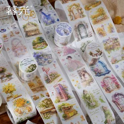 Mr. Paper, 6 Styles, Each 200cm, Vintage Floral Tape Sticker Material, Suitable for DIY, Handmade, Decoration, Collage