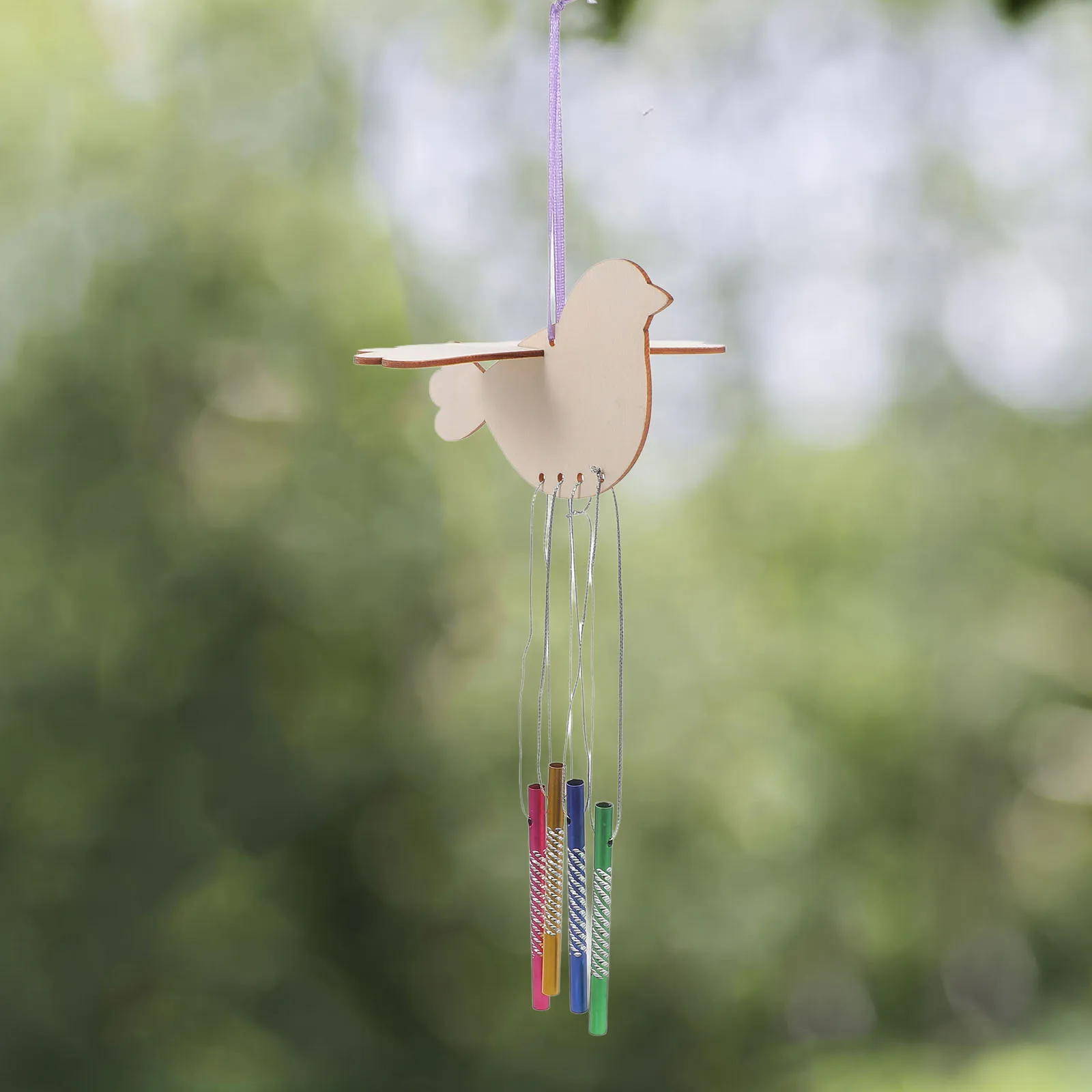 

6 Pieces DIY Painting Handmade Craft Kit Wind Chime Making Decorative Home Stainless Steel Child Art Project