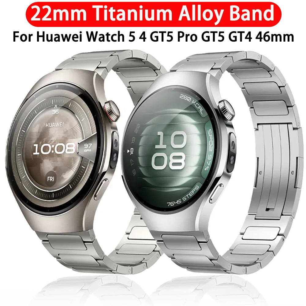 22mm Titanium Alloy Band for Huawei Watch 5 GT5 Pro GT5 GT4 46mm Lightweight Bracelet Strap Huawei Watch 4 3 Pro GT3 46mm Correa