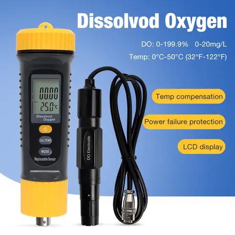 Digital Dissolved Oxygen Meter with ATC 0.0‑20.0mg/L 0°C-50C° Tester Water Quality Monitor for Aquarium Fish Tank Swimming Pool