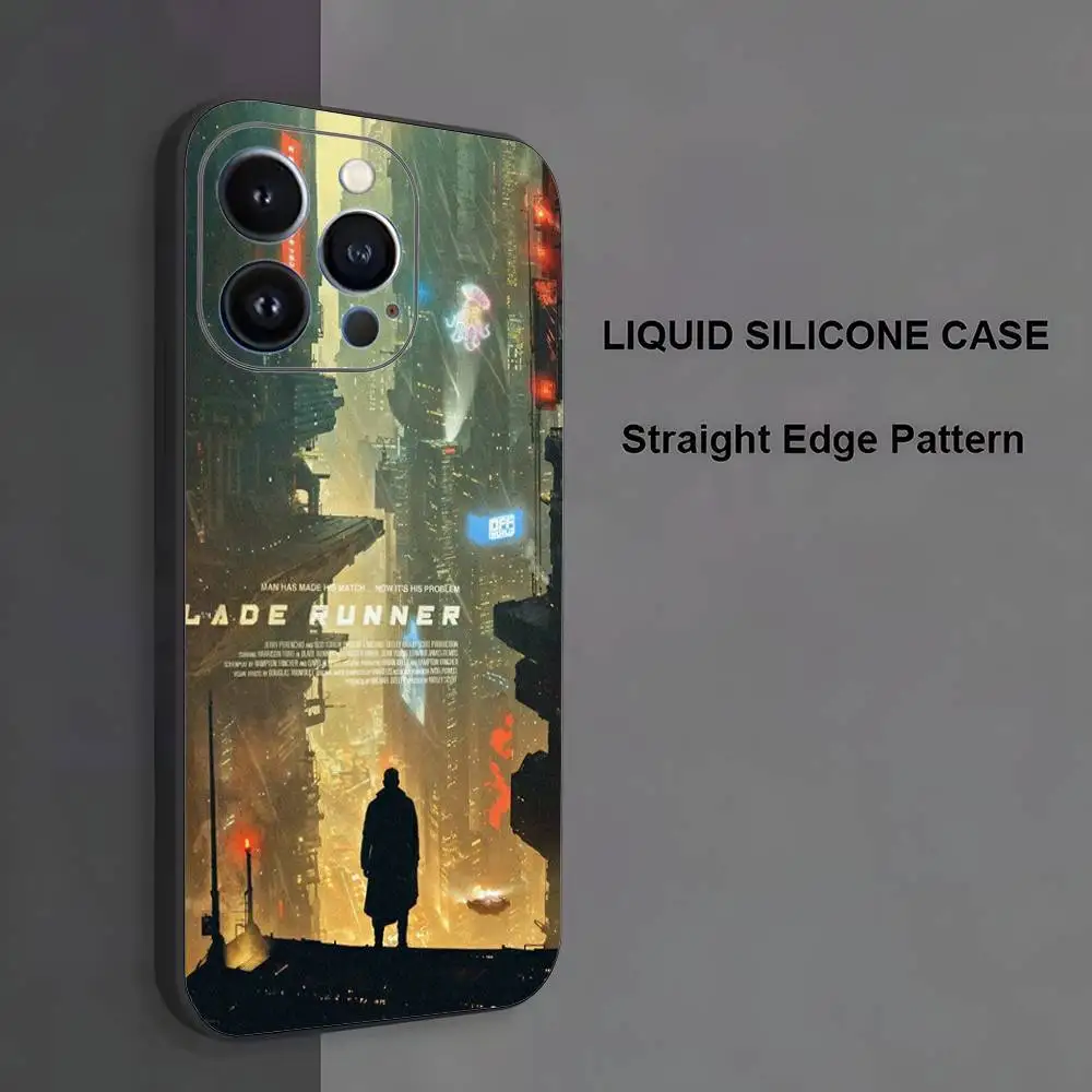 حافظة هاتف B-Blade R-Runner 2049 لهاتف iPhone 17,16,15,14,13,12,11,Pro Max,XS,X,XR,SE,Mini,8,7,غطاء أسود من السيليكون الناعم #4