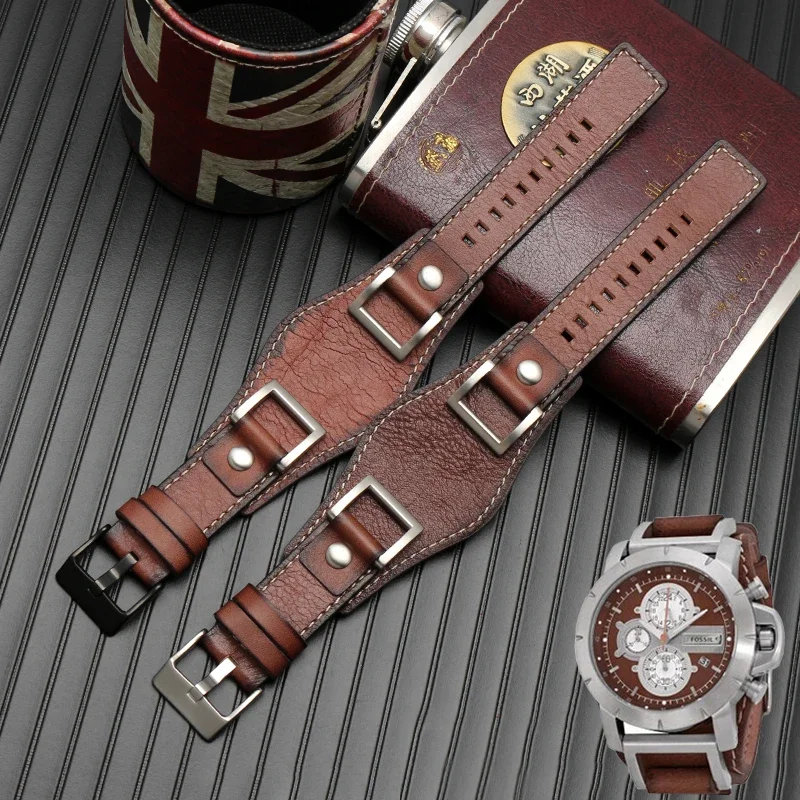 FOR Fossil JR1157 watchband Genuine leather 24mm men watch strap High quality leather bracelet Retro style