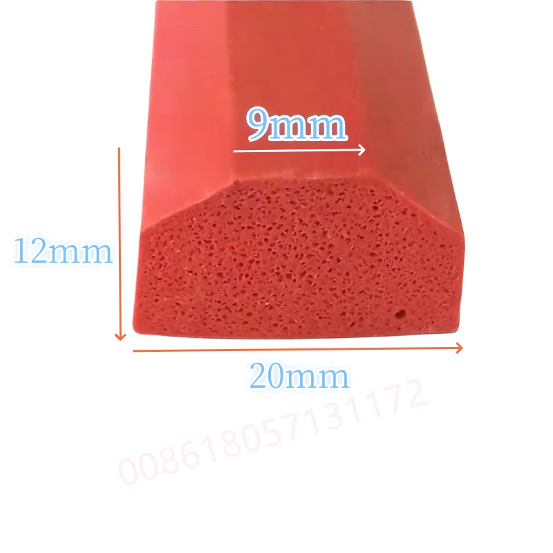 Custom Trapezium Shape Sealing Strip Trapezoid Silicon Foam Bar Heat Insulation Gasket Rubber Seal Strip Red White Black