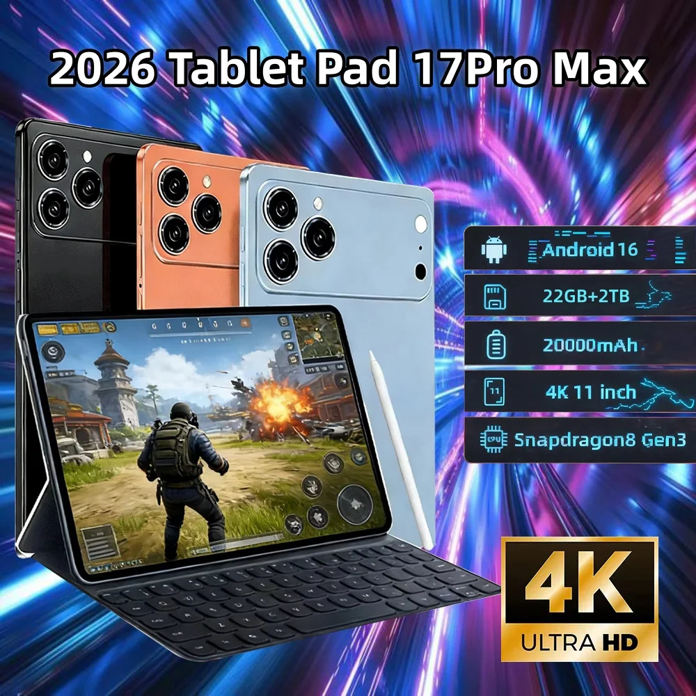 2026 Tablet Pad 17Pro Max Tablets Android 16 22GB+2TB 11 Inch