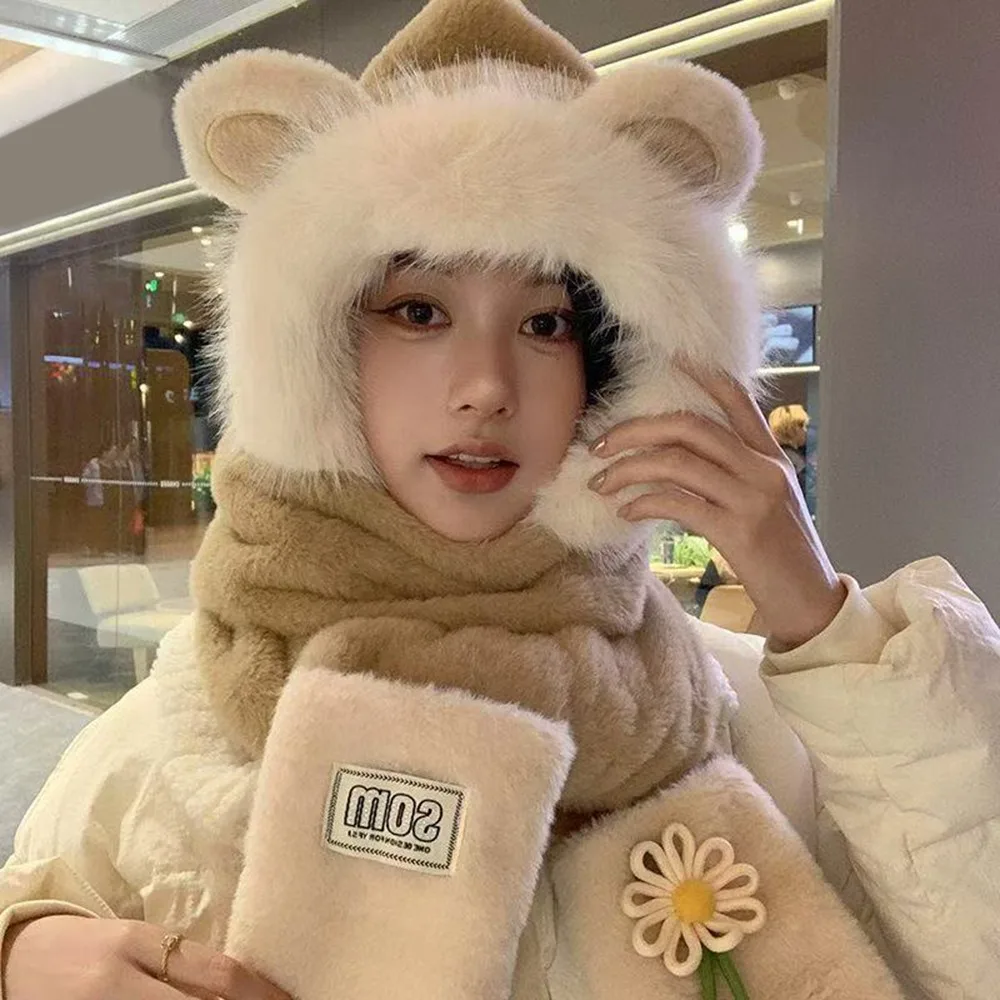 fashion-warm-women-hat-with-scarf-coldproof-flower-one-piece-hats-scarves-windproof-warm-ear-protect-cap-outdoor
