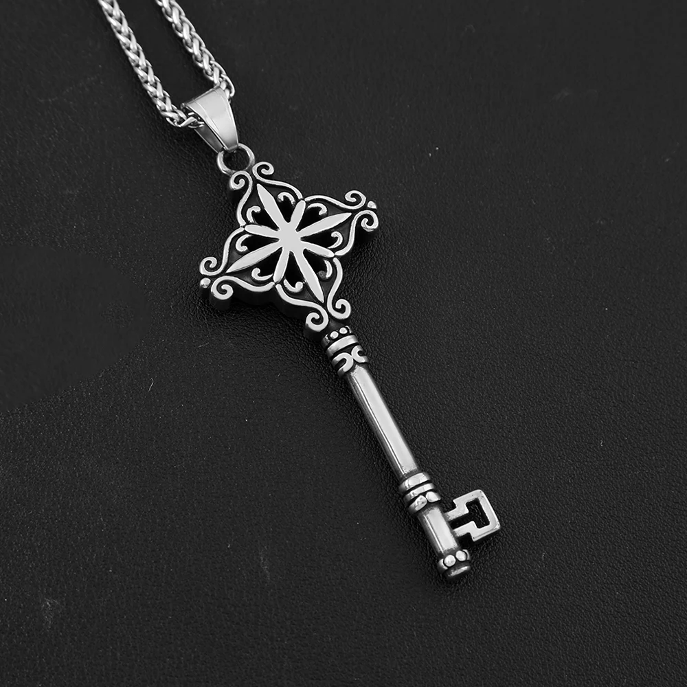 Vintage Punk 316L Stainless Steel Keys Pendant Necklaces For Men Women Hip Hop Biker Male Jewelry Gifts Dropshipping