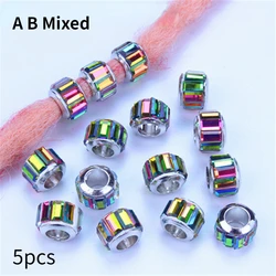 5pcs Hair Braid Dread Dreadlock Beads Clips Charms African Braids Cuffs Rings Hip Hop Style Jewelry Dreadlock Clasps Accessories