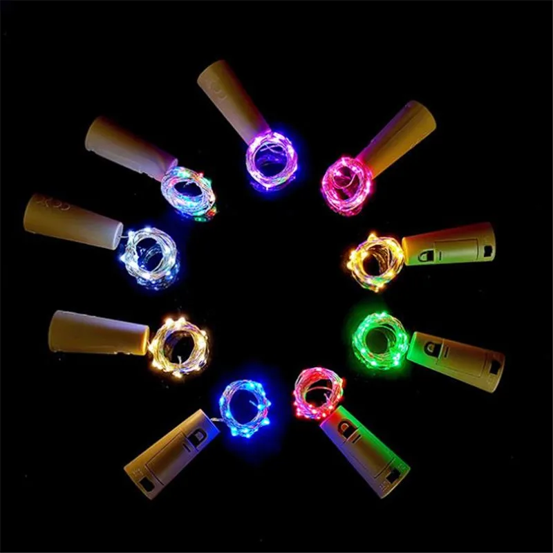 Guirlande lumineuse Led en fil de cuivre, 5 pièces/lot, bouchon de bouteille de vin, décoration de maison de vacances, décoration de noël, de mariage, d'anniversaire