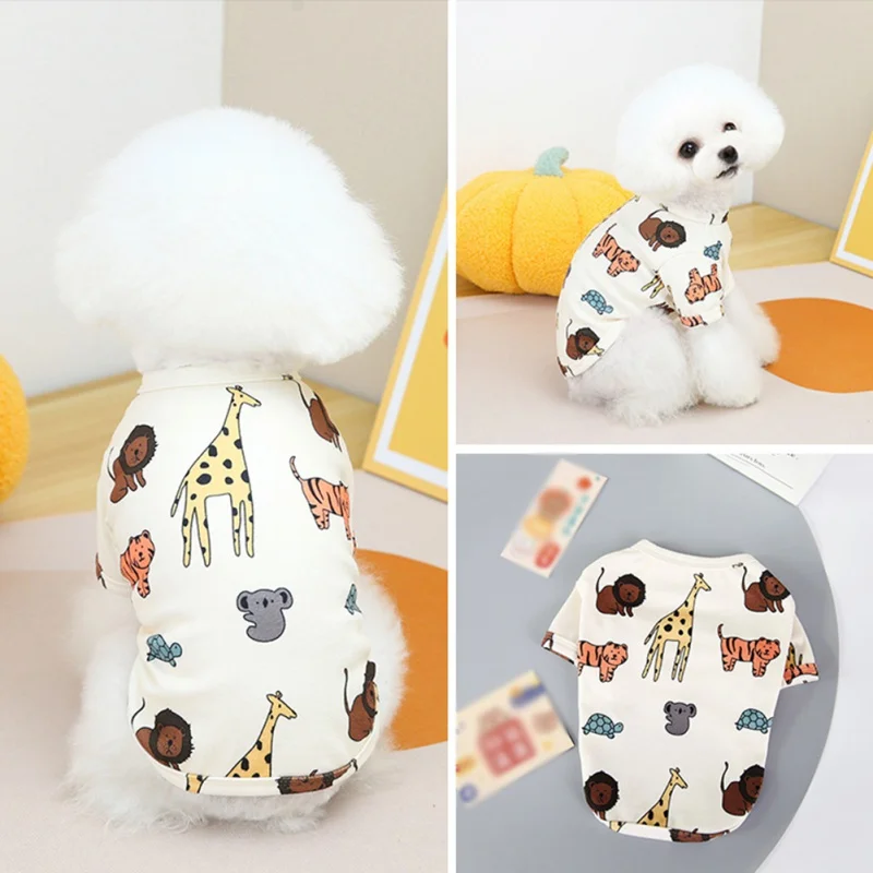 Pet Printed Pet Pullover Summer Dog Clothes Breathable Dog Clothes Comfortable S-2XL for Small Large Dogs Cats Chihuahua Pug