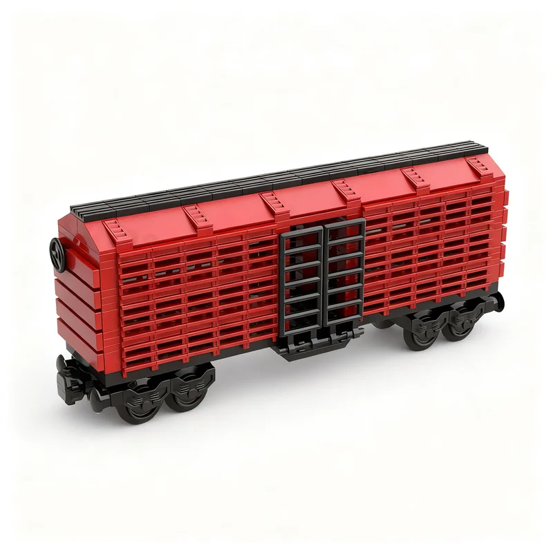 

247PCS City MOC 4 Axles Cattle Freight Wagon Cargo Train Car Model DIY Creative Ideas Technology Child Toy Assembly Puzzle Gift