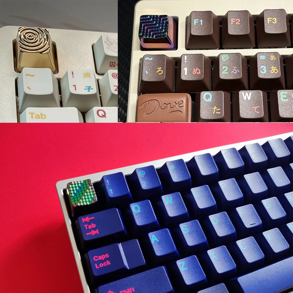 Zinc Alloy Metal Keycaps OEM No Backlit Cross Switch Axis Mechanical Keyboard Gold Silver Colorful Direction Arrow WASD ESC Caps